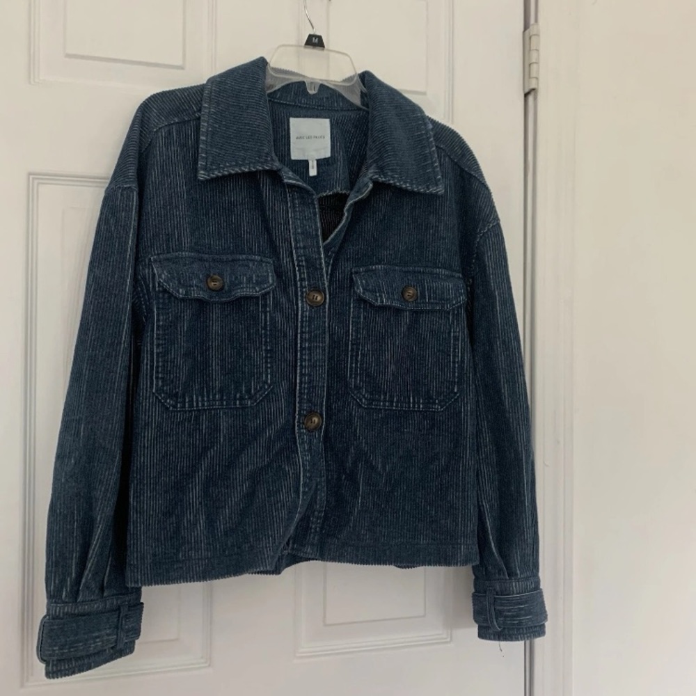 Avec Les Filles Corduroy Jacket in Dark Blue